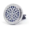30mm stainless steel car vent aromatherapy clip with sparkling rhinestones and blue pad - 23