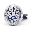 Silver stainless steel 30mm rhinestone car air vent aroma diffuser clip with hollow pattern - 24