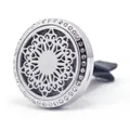 Stainless steel 30mm car vent aromatherapy clip with crystal rim and floral pattern - 26