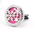 30mm snowflake design stainless steel car vent diffuser clip with pink felt pad - Snowflake (28)
