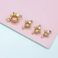 Engastes de garras de acero inoxidable dorado con doble bucle para creación de joyas - Anillo Plano + Anillo Abierto (01) / 6mm / Dorado