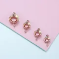 Engastes de garras de acero inoxidable oro rosa con dos anillas para joyería DIY en 4 tamaños - Anillo Plano + Anillo Abierto (01) / 6mm / Rosa oro