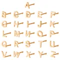 Set de 26 piercings de nariz en acero inoxidable dorado con letras del alfabeto - Letra A / Rosa oro