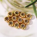 Gold-plated adjustable stopper beads with silicone inserts for DIY bracelet making - Gold