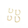Minimalist golden D-shaped stainless steel nose ring hoop for facial piercing jewelry - 1.0*10 / Gold