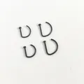 Set of four black D-shaped stainless steel nose rings on white background for piercing - 1.0*10 / Black