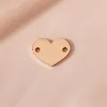 Elegant rose gold heart-shaped stainless steel charm with double holes for DIY jewelry - Rose Gold