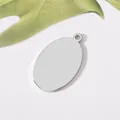 Pendentif ovale vierge en acier inoxydable poli miroir pour bijoux ou médailles DIY - 14x21mm / Acier