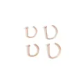 Professional grade rose gold titanium steel D-shaped nose studs for piercing jewelry - 1.0*10 / Rose Gold