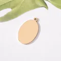 Pendentif ovale vierge en acier inoxydable or rose avec finition miroir - 14x21mm / Or rose