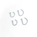 Set of 4 silver stainless steel D-shaped nose rings for body piercing jewelry - Steel
