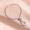 Adjustable stainless steel box chain bracelet base for DIY jewelry making craft - Steel