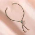 Rainbow iridescent stainless steel adjustable box chain bracelet with slider bead - Rainbow