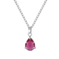 Elegante ciondolo in zircone rosso a forma di pera su catena in acciaio inossidabile - Stile N. 17 (17) / Set Ciondolo + Collana / Argento Rosso Rosa Zirconia