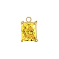 Pendente rettangolare in zircone giallo 6x8mm con montatura in acciaio dorato. - Supporto per Pietra Colore Acciaio / Novembre Zirconia Dorata