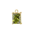 Ciondolo rettangolare in zircone verde e acciaio inossidabile dorato per creazioni fai-da-te - Supporto per Pietra Colore Acciaio / Zirconia Verde Peridoto di Agosto