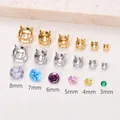 Engastes de garras de acero para joyas DIY con circonitas de colores - Redondo (8MM) / Dorado