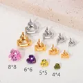 Engastes de garras de corazón y piedras de circón de 4mm a 8mm para joyería artesanal DIY - Forma de Corazón (6x6mm) / Dorado