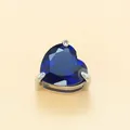 Colgante de circonita azul en forma de corazón con engaste de acero titanio para joyas - Circonia Azul de Septiembre