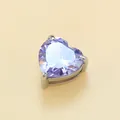 Colgante de circonita corazón violeta lavanda con engaste de acero de tres garras - Circonia Azul Alexandrita de Junio