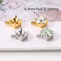 Premium 6.3mm stainless steel claw setting for crystal stones with 18k gold plating - Flat Ring / 6mm / Steel