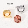 8mm stainless steel 4-prong claw settings for round crystals in 18k gold and silver - Flat Ring / 8mm / Steel