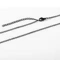 Collar de cadena en O de acero inoxidable negro con cierre de langosta y extensión - 45cm Largo 1mm Ancho / Negro