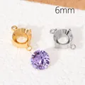 6mm stainless steel jewelry prong settings for crystals in gold and silver finish - Double Flat Ring / 6mm / Steel