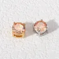Champagne cubic zirconia charms with gold and silver titanium steel base for DIY jewelry - Steel Color Setting / 6mm / Champagne Gold (13)