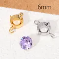 6mm stainless steel round blank prong setting for jewelry making, gold and silver finish - Flat Ring + Open Ring / 6mm / Steel