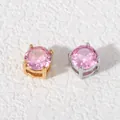 6mm pink cubic zirconia beads in gold and silver stainless steel settings for DIY jewelry - Steel Color Setting / 6mm / Pink (10)