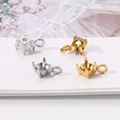 Stainless steel stone settings in gold and silver plating for DIY jewelry - 4mm Vertical Loop / Steel
