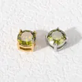 6mm titanium steel olive green faceted zircon spacer beads for DIY jewelry making - Steel Color Setting / 6mm / August Peridot Green Zirconia