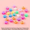 Mixed color flower polymer clay beads for DIY jewelry making, 6mm size, 25pcs/pack - Five-petal Flower (#02) / 6mm (25 Pieces/Pack)