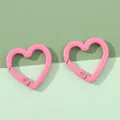 Zwei rosa herzförmige Federring-Karabiner mit Bonbon-Finish für DIY-Schmuckzubehör - 21x22mm (2er-Pack) / Rosa