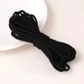 Black 4mm core-spun braided cotton rope for handmade DIY crafts and bag accessories - 10 Meters/Bag / Black