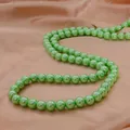 Perles de nacre en verre rondes vert pomme pour la création de bijoux DIY et colliers. - Vert