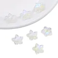 Perles en verre irisées en forme de fleur de cerisier pour la création de bijoux DIY - Fleur à Pétales Pointus (Couleur Arc-en-ciel) / Lot de 10 / Coloré
