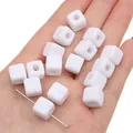 Perles de cube en acrylique blanc pour la fabrication de bijoux DIY faits à la main - 10mm (Trou ~3.5mm) 25 Pièces/Paquet / Blanc