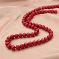 Élégantes perles d'imitation en verre rouge brillant pour la création de bijoux DIY - Rouge Foncé