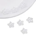 Perles élégantes de fleurs de cerisier en verre blanc pour bijoux faits main DIY - Fleur Pointue / Lot de 10 / Blanc perle