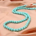 Perles d'imitation en verre turquoise rondes pour la création de bijoux faits main - Bleu lac