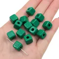 Levendige groene acryl vierkante tussenkralen voor DIY sieraden en handwerkprojecten - 10mm (Gat ~3.5mm) 25 Stuks/Verpakking / Groen