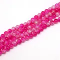 Perles rondes en verre craquelé rose vif pour la création de bijoux DIY - Rose Vif (Couleur 5)