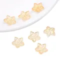 Handgemachte Glasperlen in Kirschblütenform mit orangefarbenem Farbverlauf für DIY-Schmuck - Spitzblume / 10 Stück pro Packung (13x12mm) / Champagnergold
