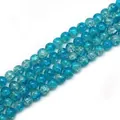 Perles en verre craquelé bleu canard pour bijoux DIY, perles texturées de haute qualité. - Bleu Lac (Couleur 8)