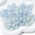 Hochwertige runde hellblau-weiße Krachglasperlen für DIY-Schmuck und Bastelarbeiten. - 20 Stück/Packung (10mm) / Zweifarbige Jade Crackle Farbe 18