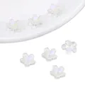 Irisierende Glas-Kirschblütenperlen für DIY-Schmuckherstellung mit klarem Farbverlauf. - Kirschblüte / 10 Stück pro Packung (11mm) / Irisierend