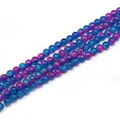 Perles en verre craquelé bleu et violet pour la fabrication de bijoux et de bracelets DIY - Bleu-Violet (Couleur 10)