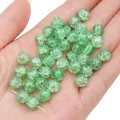 Perles en verre craquelé vert éclatant pour bracelets et colliers de bijoux DIY faits main - Vert Clair (Couleur 14)